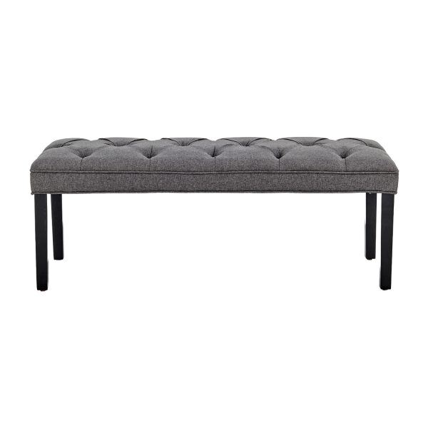 Cate Button-Tufted Upholstered Bench by Sarantino – Dark Grey