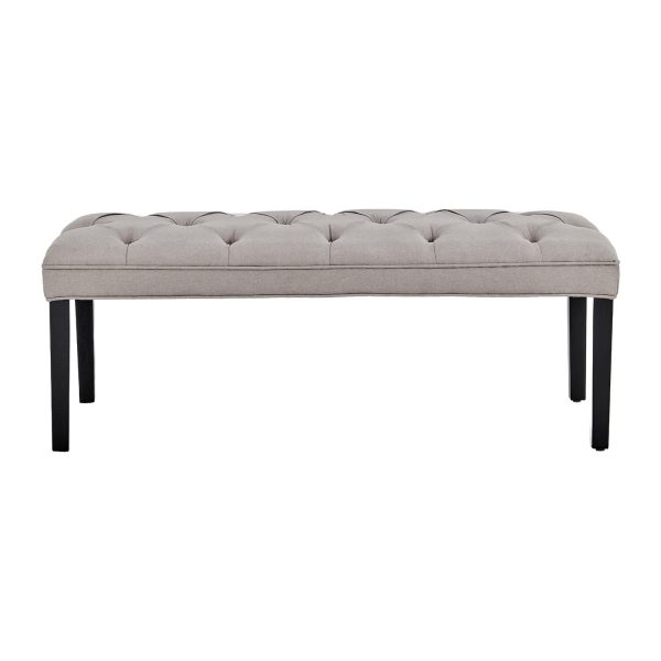 Cate Button-Tufted Upholstered Bench by Sarantino – Light Grey