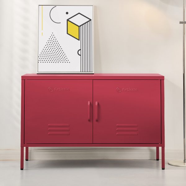ArtissIn Buffet Sideboard Locker Metal Storage Cabinet – BASE Pink