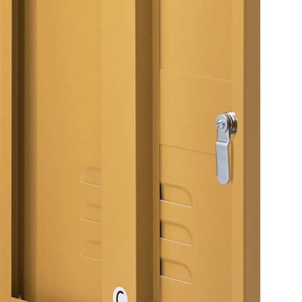 Metal Locker Storage Shelf Filing Cabinet Cupboard Bedside Table Yellow