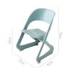 Set of 4 Dining Chairs Office Cafe Lounge Seat Stackable Plastic Leisure Chairs Blue
