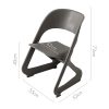 Set of 4 Dining Chairs Office Cafe Lounge Seat Stackable Plastic Leisure Chairs Grey