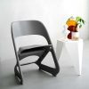 Set of 4 Dining Chairs Office Cafe Lounge Seat Stackable Plastic Leisure Chairs Grey