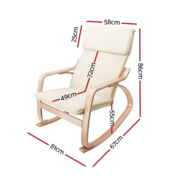 Fabric Rocking Armchair – Beige