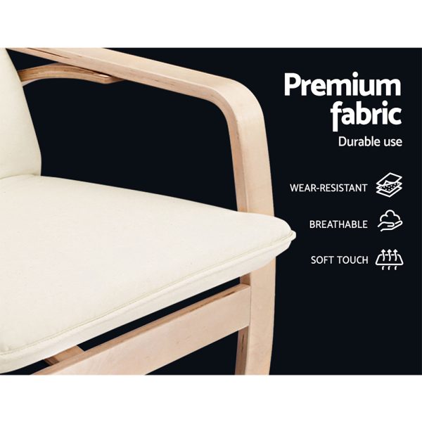 Fabric Rocking Armchair – Beige