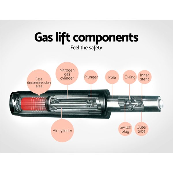 Set of 2 Bar Stools Gas lift Swivel Armrests – Steel and Black