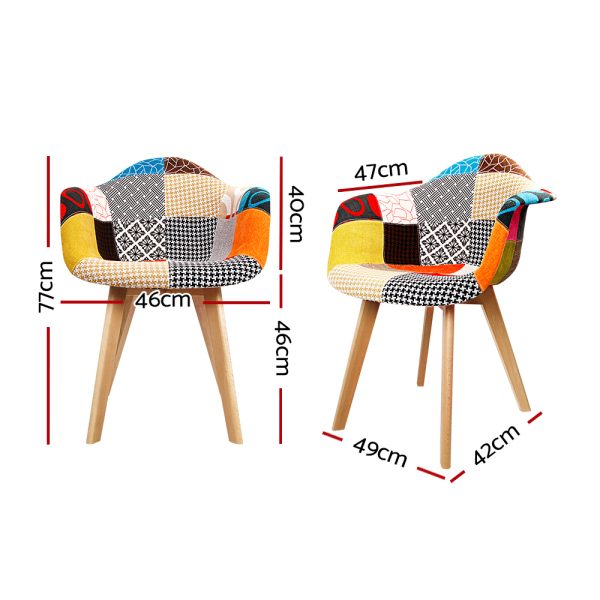 Set of 2 Fabric Dining Chairs