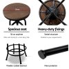 Set of 2 Bar Stool Industrial Round Seat Wood Metal – Black and Brown