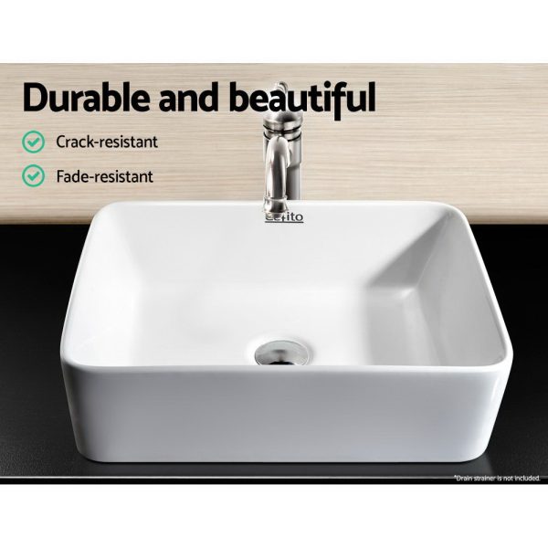 Ceramic Rectangle Sink Bowl – White