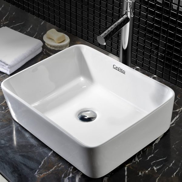 Ceramic Rectangle Sink Bowl – White