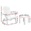 3 Piece Outdoor Adirondack Beach Chair and Table Set – White