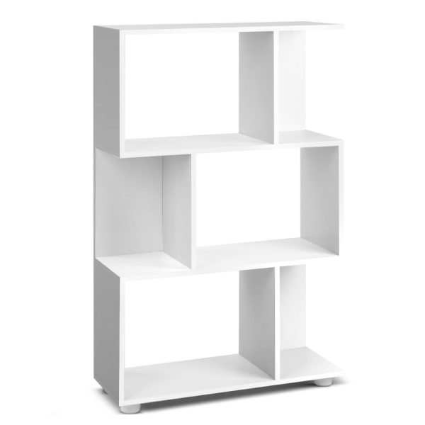 3 Tier Zig Zag Bookshelf – White