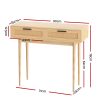 Rattan Console Table Drawer Storage Hallway Tables Drawers