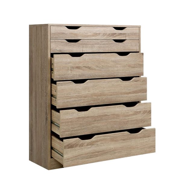 6 Chest of Drawers Tallboy Dresser Table Storage Cabinet Bedroom