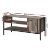 TV Cabinet Entertainment Unit Stand Storage Wood Industrial Rustic 124cm