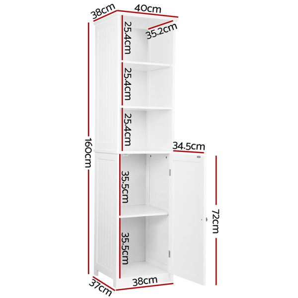 Bathroom Tallboy Furniture Toilet Storage Cabinet Laundry Cupboard Tall