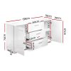 High Gloss Sideboard Storage Cabinet Cupboard – White