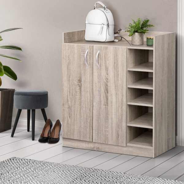 2 Doors Shoe Cabinet Storage Cupboard – Wood