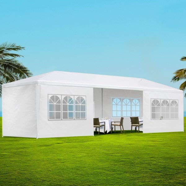 Instahut Gazebo 3×9 Outdoor Marquee Gazebos Wedding Party Camping Tent 8 Wall Panels