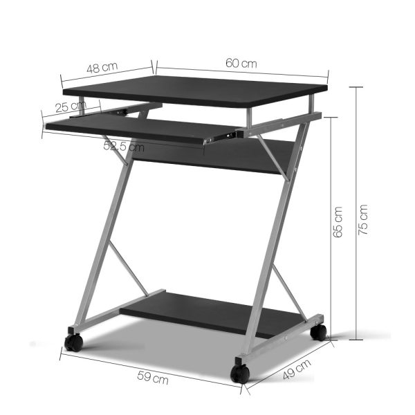 Metal Pull Out Table Desk – Black