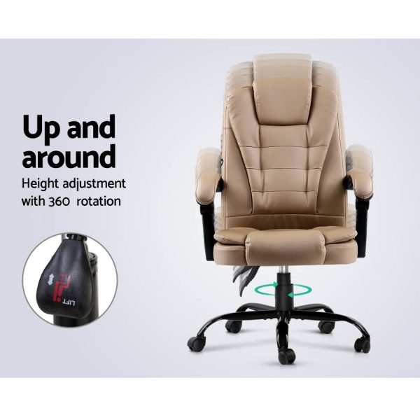 Massage Office Chair PU Leather Recliner Computer Gaming Chairs Espresso