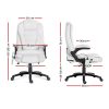8 Point PU Leather Reclining Massage Chair – White