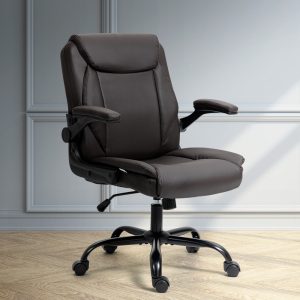 Artiss Office Chair Gaming Computer Executive Chairs Leather Tilt Swivel Brown