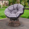 Outdoor Papasan Chairs Lounge Setting Patio Furniture Wicker Brown