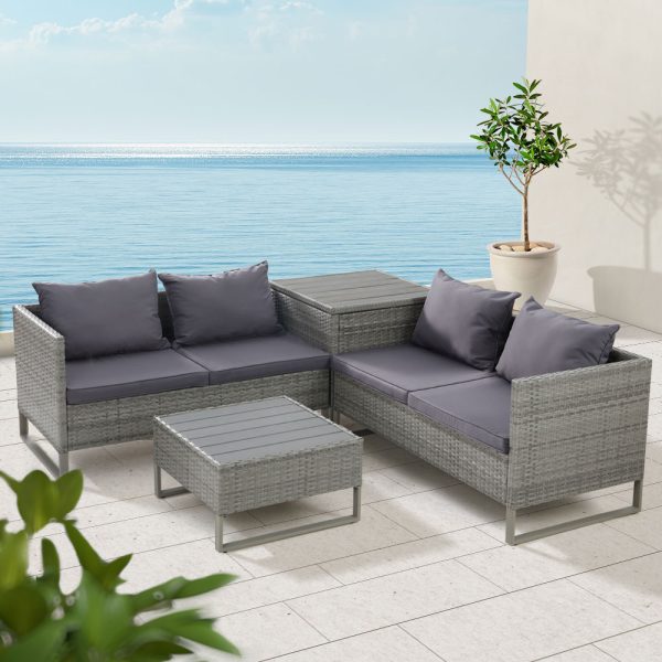 Gardeon Outdoor Sofa Furniture Garden Couch Lounge Set Patio Wicker Table Chairs