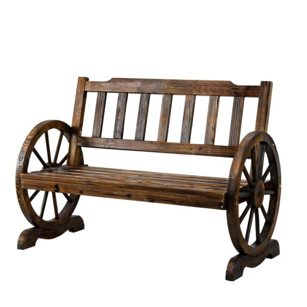 Garden Bench Wooden Wagon Chair Outdoor Furniture Backyard Lounge Charcoal