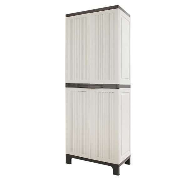 173cm Outdoor Storage Cabinet Box Lockable Cupboard Sheds Garage Adjustable Beige