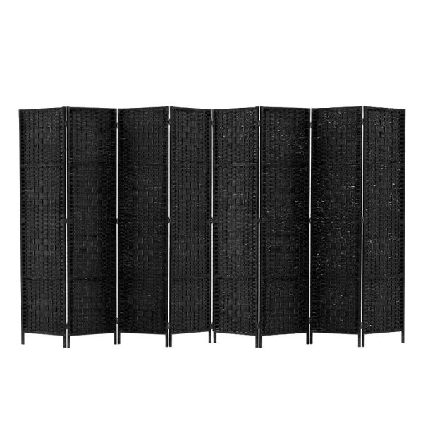8 Panel Room Divider Screen Privacy Timber Foldable Dividers Stand Black