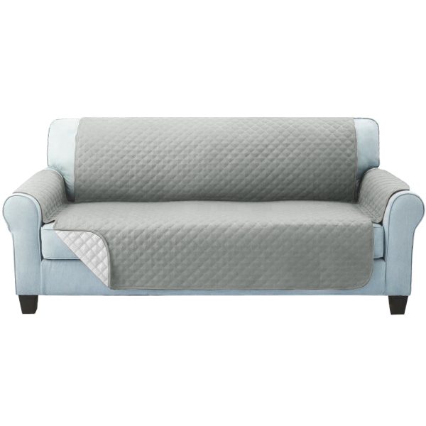 Sofa Cover Quilted Couch Covers Lounge Protector Slipcovers 3 Seater Grey