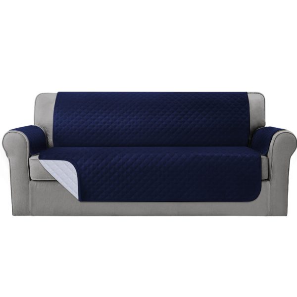 Sofa Cover Quilted Couch Covers 100% Water Resistant 4 Seater Navy