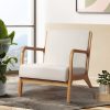 Artiss Armchair Lounge Chair Accent Armchairs Couch Sofa Bedroom Beige Wood