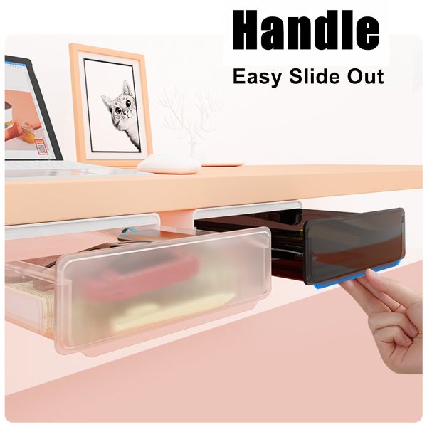 Under Desk Drawer Slide-out Large Office Organizers and Storage Drawers – Small Clear