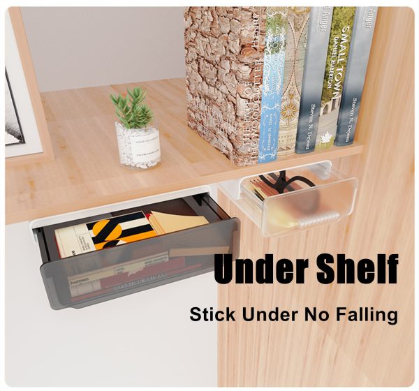 Under Desk Drawer Slide-out Large Office Organizers and Storage Drawers – Small Clear