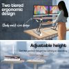 Fortia Desk Riser 90cm Wide Adjustable Sit to Stand for Dual Monitor, Keyboard, Laptop, Beech