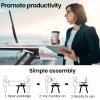 Fortia Desk Riser 90cm Wide Adjustable Sit to Stand for Dual Monitor, Keyboard, Laptop, Pink