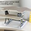 Fortia Corner Desk Riser 110cm Wide Adjustable Sit to Stand for Dual Monitor, Keyboard, Laptop, Beech