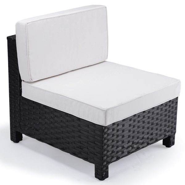 LONDON RATTAN 1pc Sofa Outdoor Furniture Setting – Steel Frame Garden Lounge