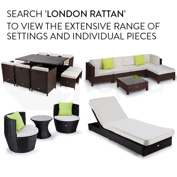 LONDON RATTAN 1pc Coffee Table Outdoor Wicker Sofa Furniture Lounge Garden.
