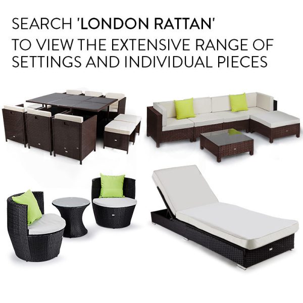 London Rattan Ottoman Outdoor Wicker Furniture Sofa Garden Lounge Foot Stool.