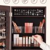 SONGMICS Jewelry Cabinet Armoire with Full-Length Frameless Mirror Brown JJC002K01