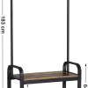 VASAGLE Coat Rack Stand Height 183 cm Rustic Brown and Black HSR40B