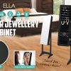 La Bella Black Mirror Jewellery Cabinet FLASHY 146cm Organiser LED