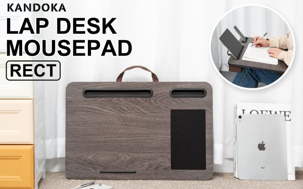Kandaka Iron Grey Oak Lap Desk Laptop Tablet Stand Cushioned Lapdesk Mousepad