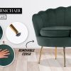 La Bella Shell Scallop Green Armchair Lounge Chair Accent Velvet