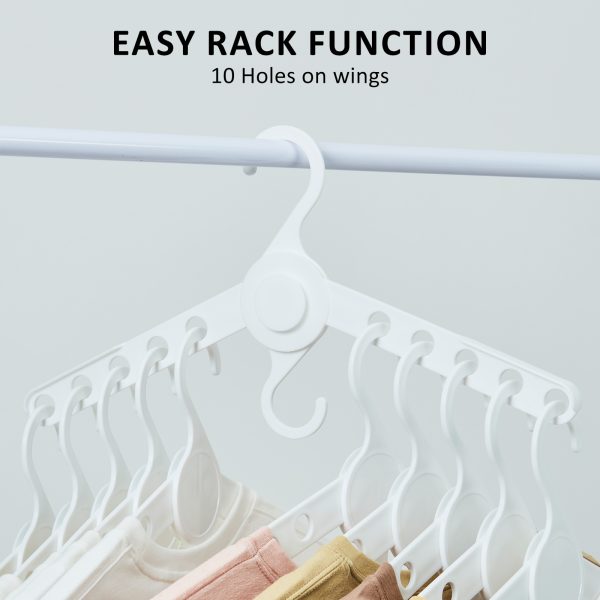 WING 50 Set White Plus Hanger Multiple Clothes Rack Organizer Foldable