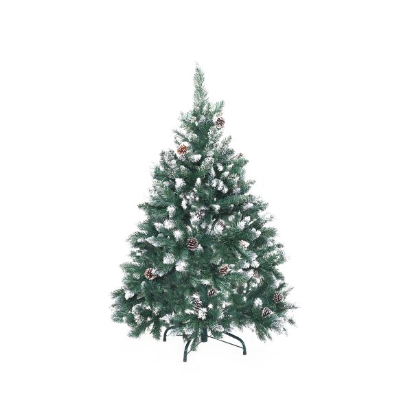 Home Ready 4Ft 120cm 390 tips Green Snowy Christmas Tree Xmas Pine Cones